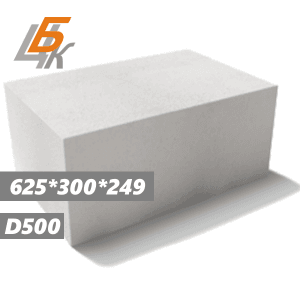 Блок для стен 625х300х249-D500 на клей 1 кат.