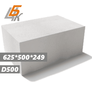 Блок для стен 625х500х249-D500 на клей 1 кат.