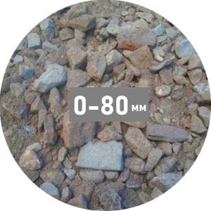 Щебень 0-80 мм (бой бетона)