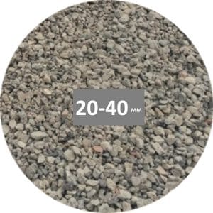 Щебень 20-40 мм (бой бетона)